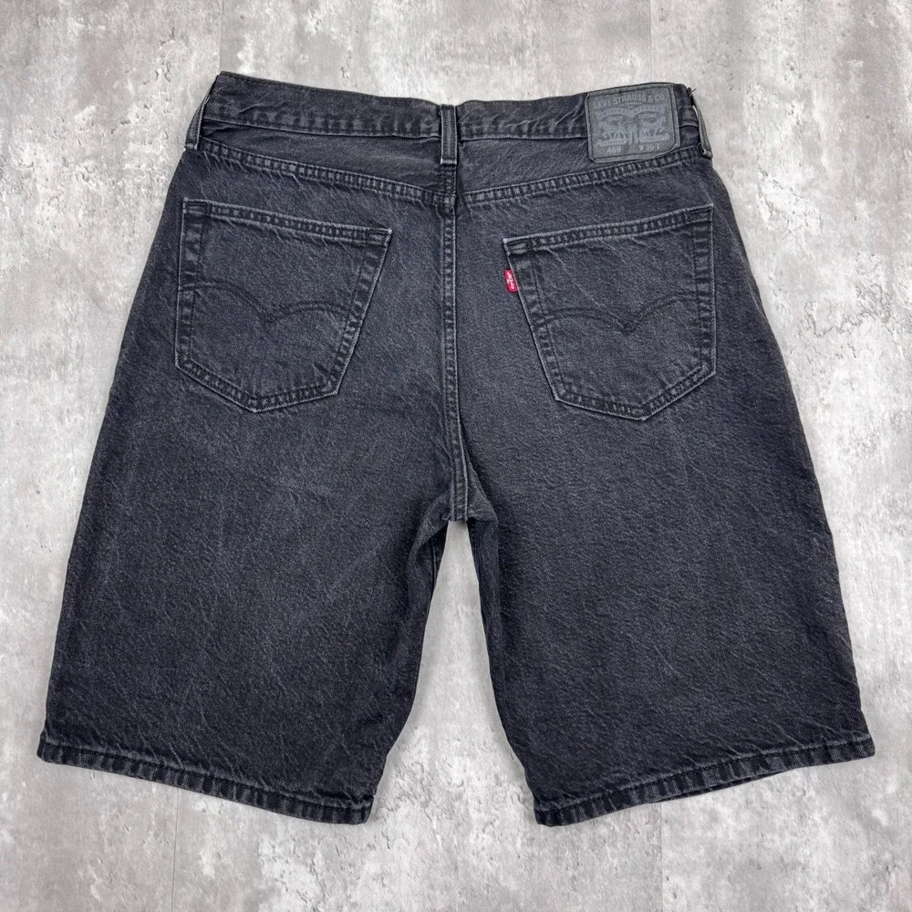 Levis 469 Jean Shorts Mens 36 Black Jorts Denim Summer Casual Skate Surf